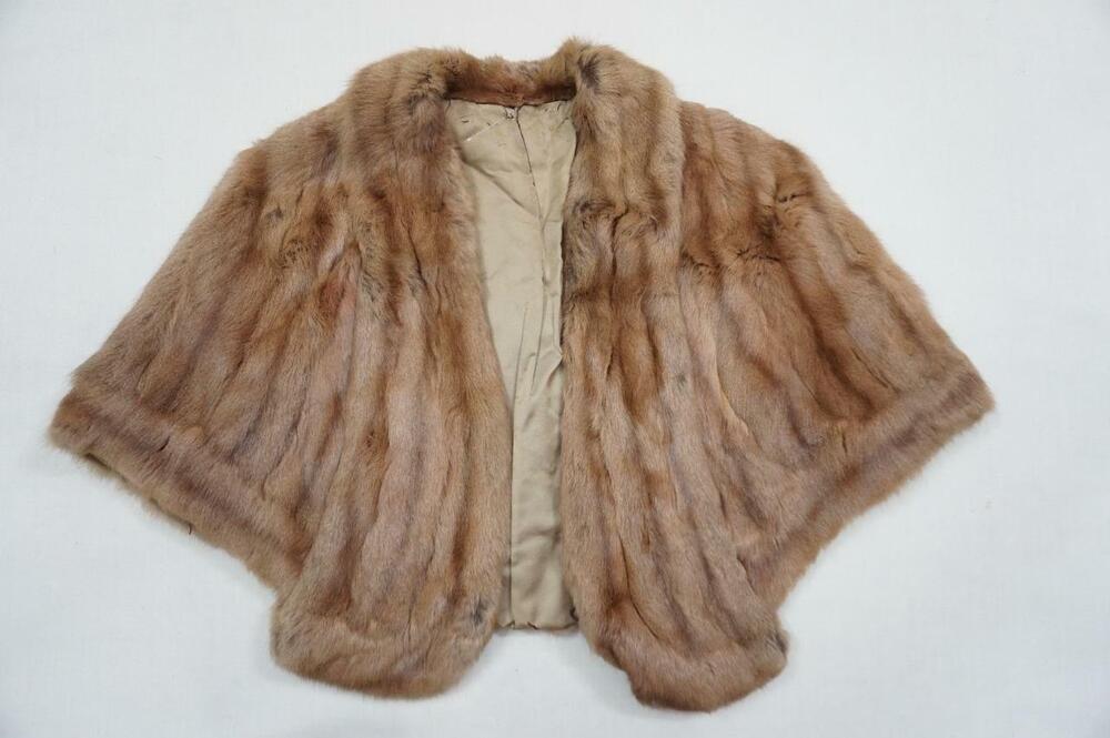 VINTAGE STONE & THOMAS MINK STOLE/CAPE/CAPELET/SHAWL STRONG OLD SMELL